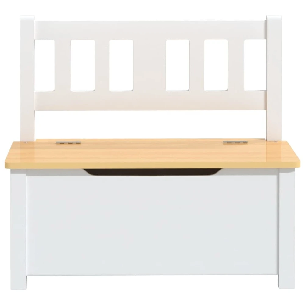 VIDAXL Banc De Rangement Pour Enfants Blanc Et Beige 60x30x55 Cm Mdf 5 VIDAXL Banc De Rangement Pour Enfants Blanc Et Beige 60x30x55 Cm Mdf – Image 3