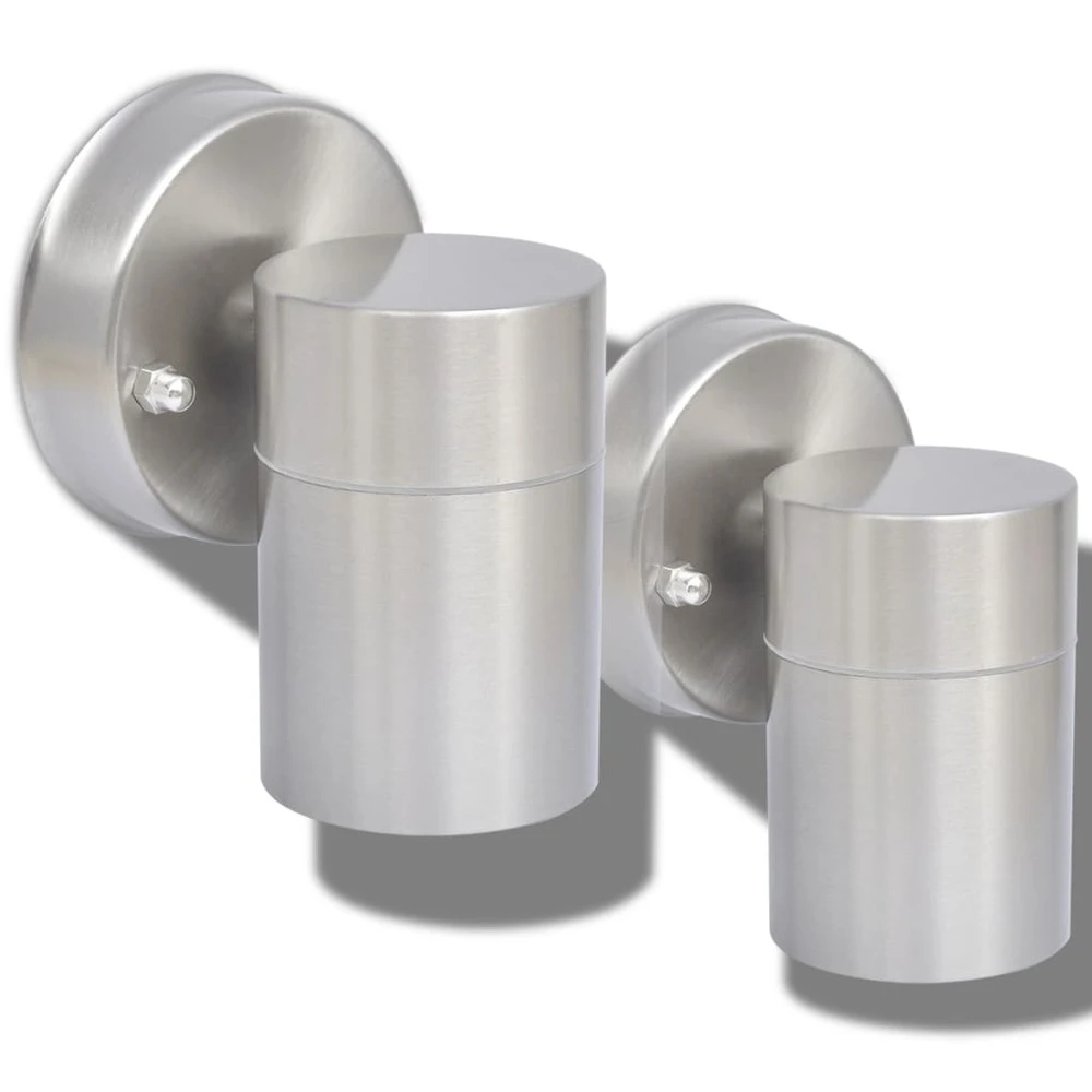 VIDAXL Applique Murale Led D'extérieur 2 Pcs Acier 5 VIDAXL Applique Murale Led D'extérieur 2 Pcs Acier – Image 3