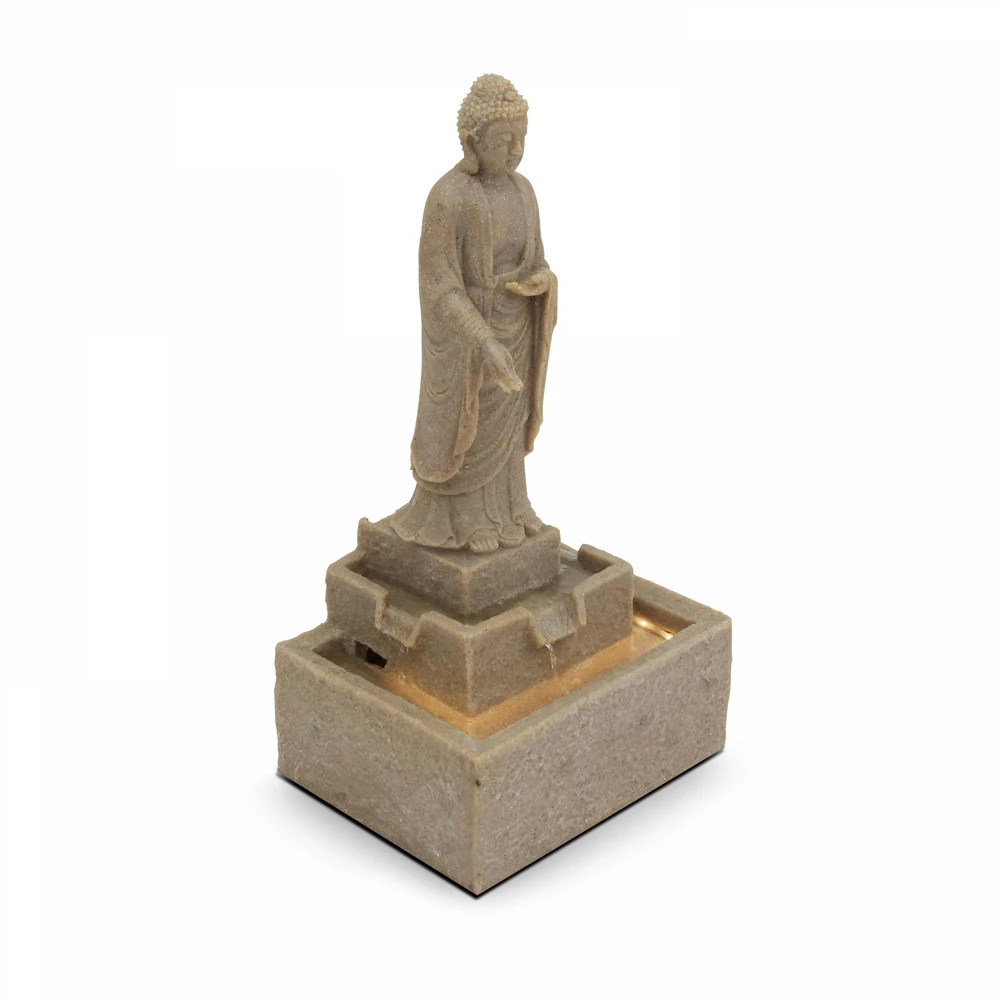 Fontaine Bouddha Debout En Pierre Reconstituée Avec Led 4 Fontaine Bouddha Debout En Pierre Reconstituée Avec Led – Image 2