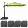 Parasol Déporté 3x3m Et 4 Dalles à Remplir Aluminium Vert -Promos Le Jardin Vivant Magasin 0979c028161a22e8