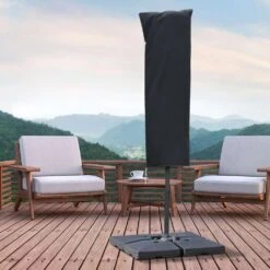 OUTSUNNY Housse De Protection Imperméable Pour Parasol Droit Polyester Oxford