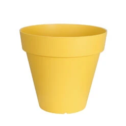 Riviera Pot Soleilla Rond En Polypropylène 100% Recyclable Jaune Ø.50 H.45cm