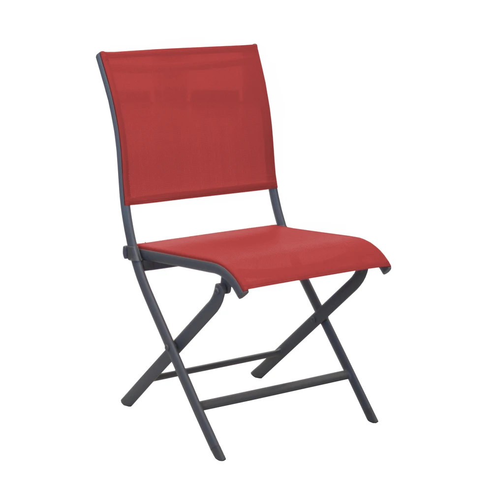 Chaise élégance Pliante Graphite Rouge 3 Chaise élégance Pliante Graphite Rouge