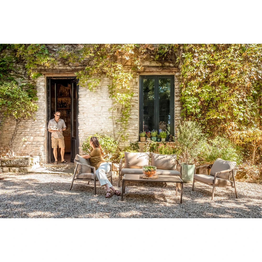 Salon De Jardin HÉLIOS - 1 Canapé, 1 Table Et 2 Fauteuils 4 Salon De Jardin HÉLIOS - 1 Canapé, 1 Table Et 2 Fauteuils – Image 2