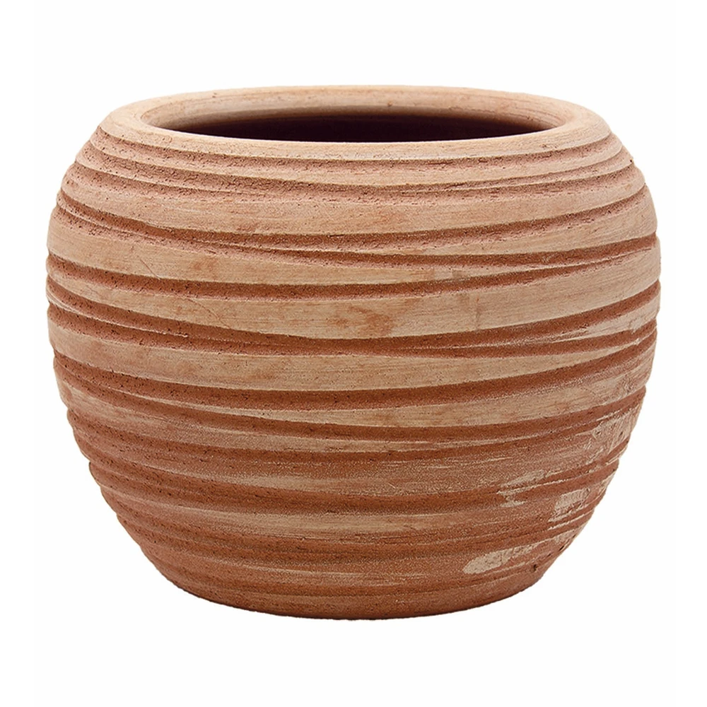 Pot Sfera Rigata En Terre Cuite - D.24xH.30cm 3 Pot Sfera Rigata En Terre Cuite - D.24xH.30cm
