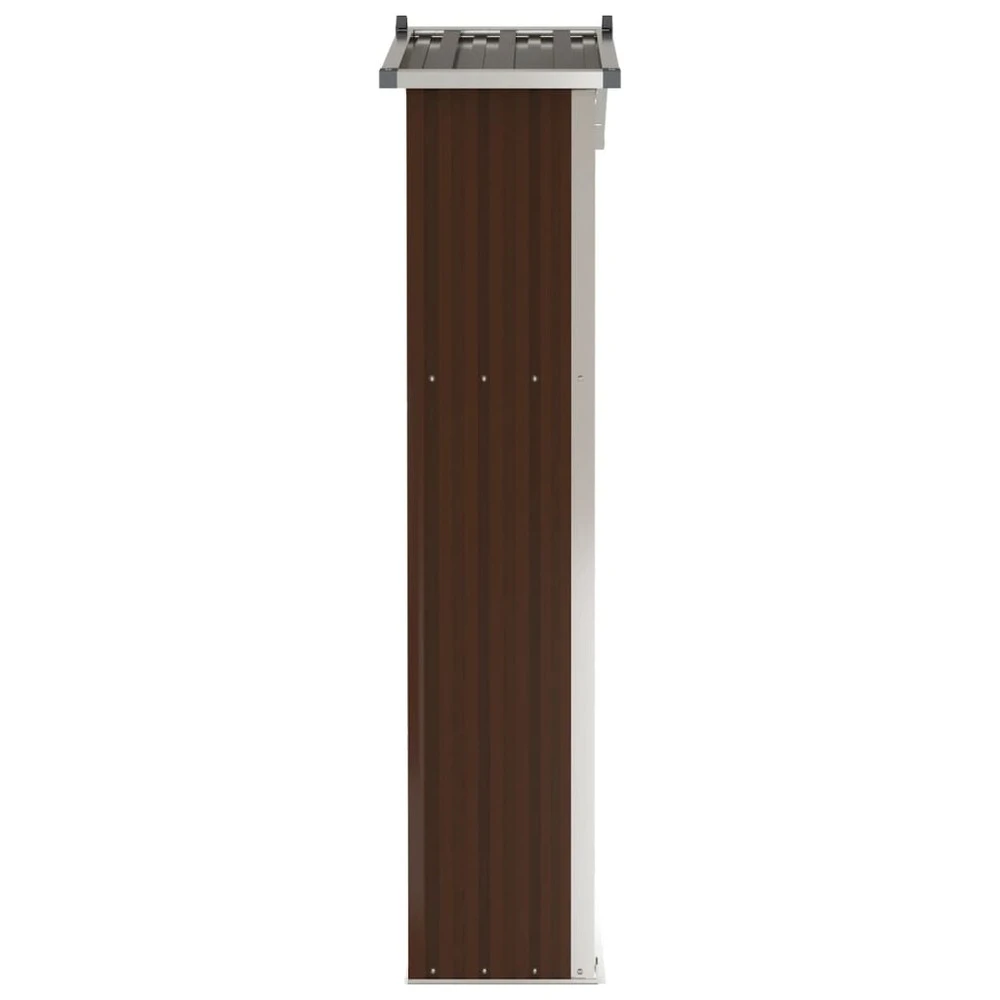 VIDAXL Abri De Jardin Marron 107,5x46x183 Cm Acier Galvanisé 7 VIDAXL Abri De Jardin Marron 107,5x46x183 Cm Acier Galvanisé – Image 5