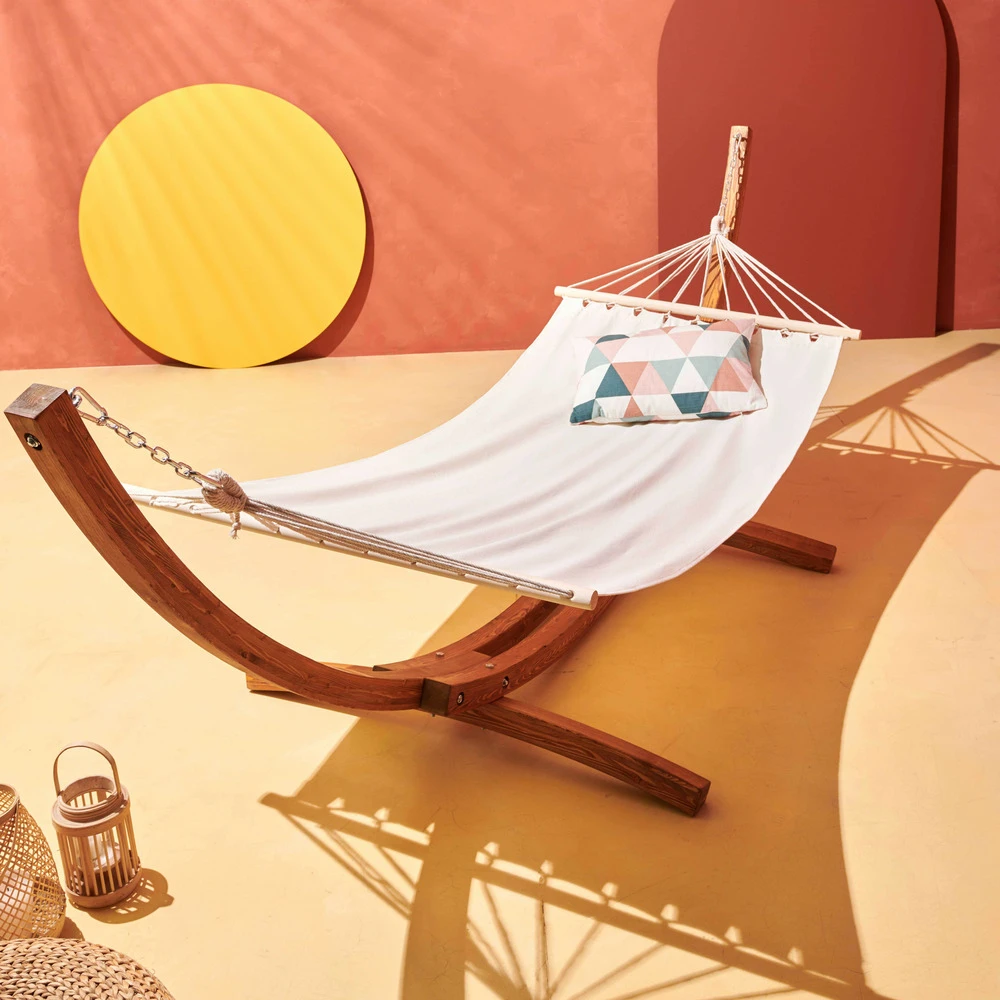 Hamac Sur Pied En Bois Blanc 8 Hamac Sur Pied En Bois Blanc – Image 6