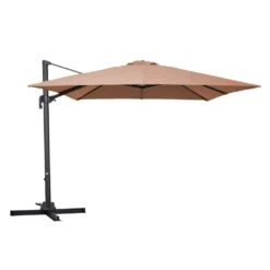 Parasol Déporté Carré 3 X 3m En Aluminium Taupe -Promos Le Jardin Vivant Magasin 32e9d47b31d8458f