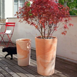 Cuvier Haut Droit En Terre Cuite Ø 37 X H. 60cm -Promos Le Jardin Vivant Magasin 340899 003