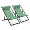 Lot De 2 Transats En Aluminium Vert -Promos Le Jardin Vivant Magasin 36f994f6cf3fcfce
