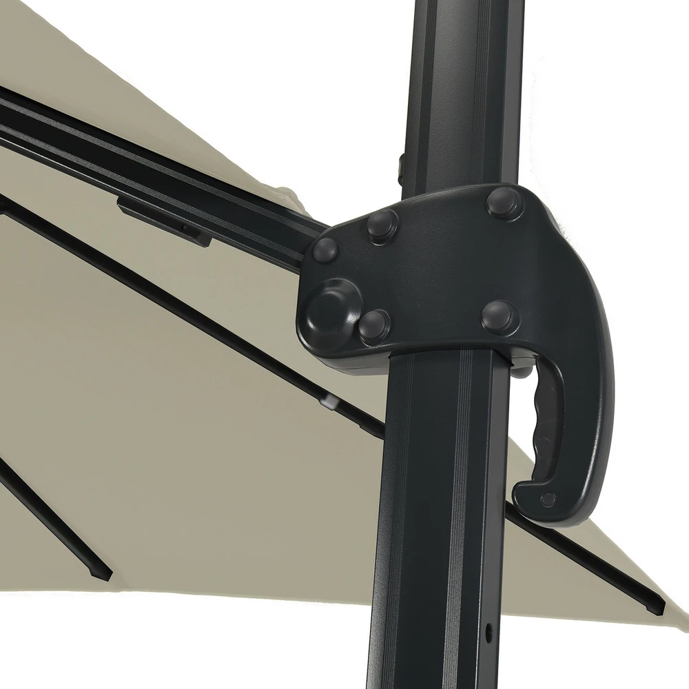 Parasol Déporté Led 3x4m Rectangle En Aluminium - Rotatif 360° - Taupe- Rome 9 Parasol Déporté Led 3x4m Rectangle En Aluminium - Rotatif 360° - Taupe- Rome – Image 7