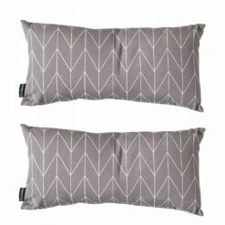 Lot De 2 Petits Coussins Polyester Gris 40 X 20 X 8 Cm
