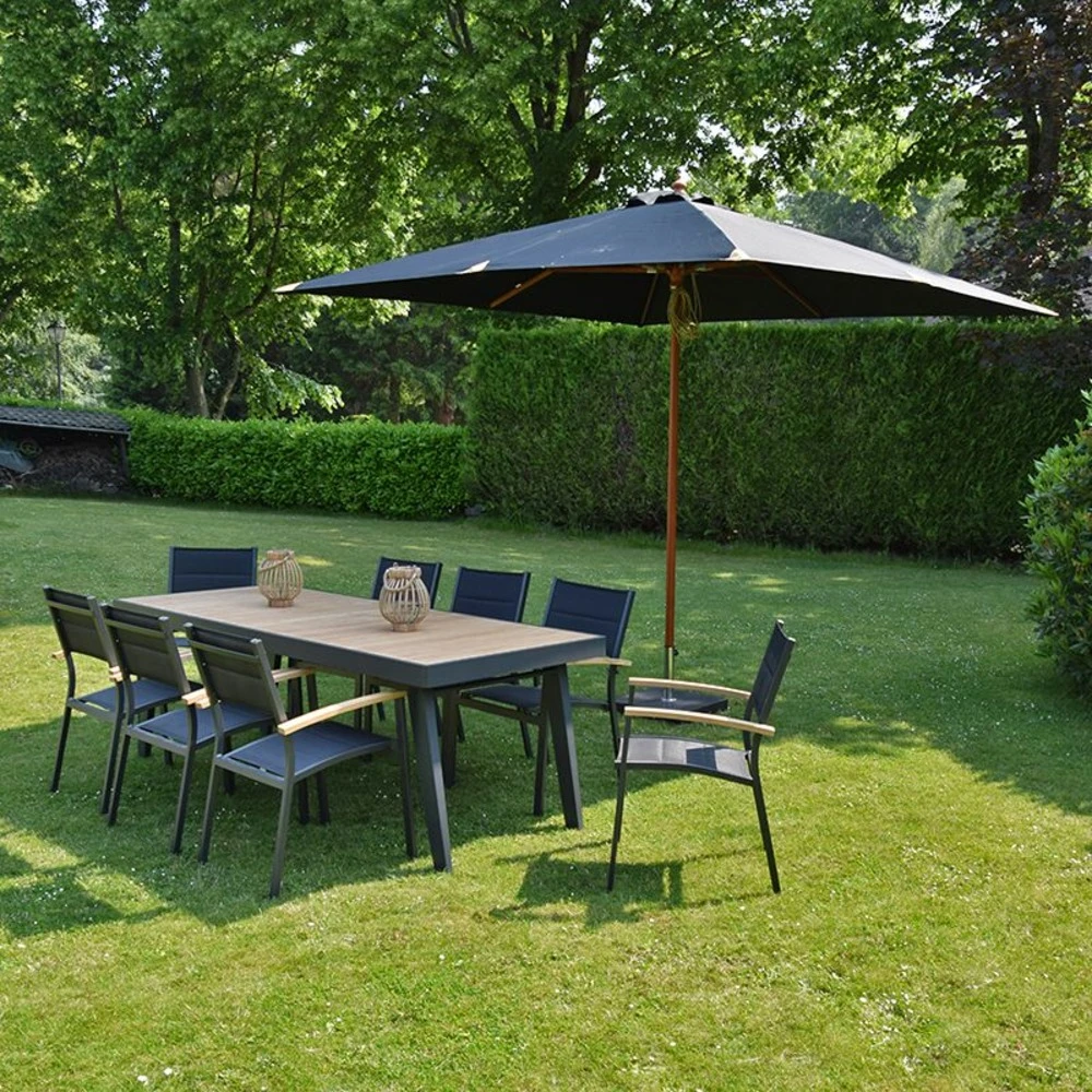 Parasol Droit 3x3 M Noir Pegasia 7 Parasol Droit 3x3 M Noir Pegasia – Image 5