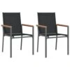 VIDAXL Chaises De Jardin Lot De 2 Noir 55x61,5x90cm Textilène Et Acier 2 VIDAXL Chaises De Jardin Lot De 2 Noir 55x61,5x90cm Textilène Et Acier -Promos Le Jardin Vivant Magasin 4772571e98f1e282
