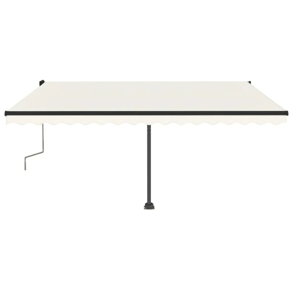 VIDAXL Auvent Manuel Rétractable Avec Led 400x350 Cm Crème 5 VIDAXL Auvent Manuel Rétractable Avec Led 400x350 Cm Crème – Image 3