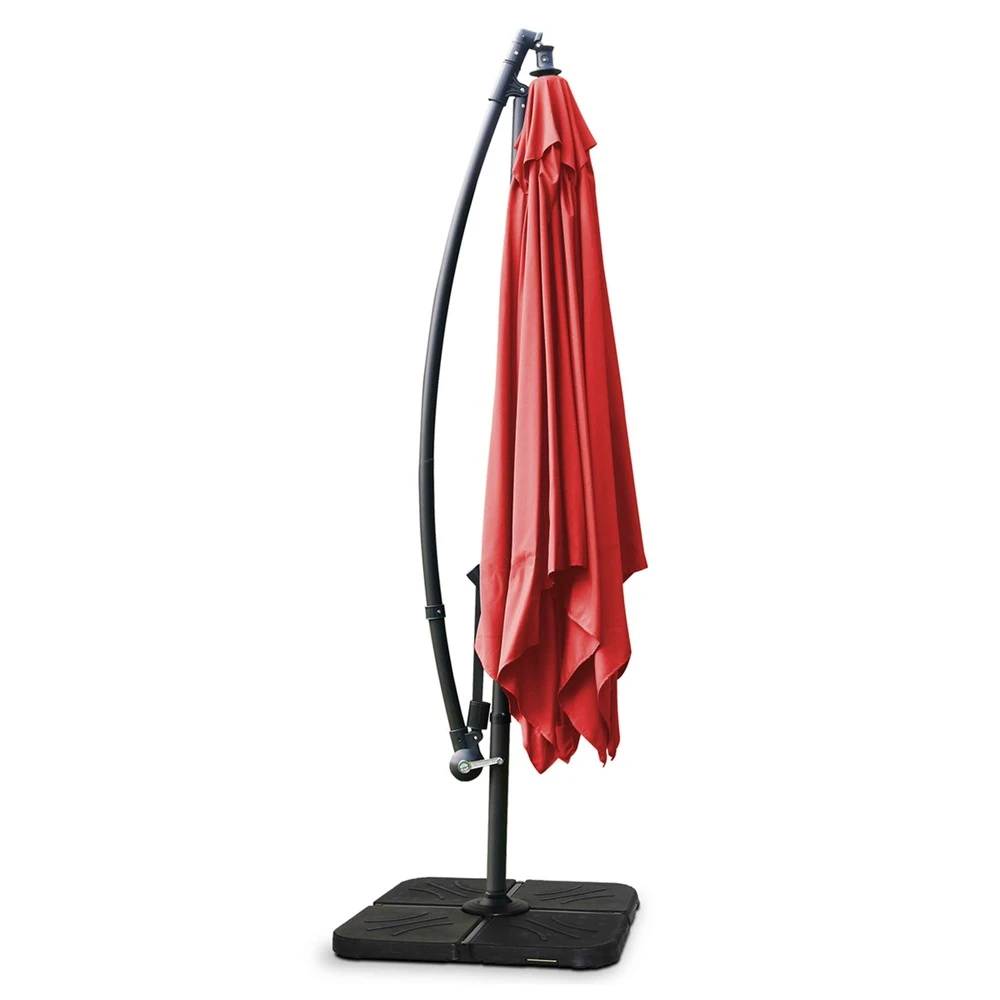 Parasol Déporté Carré 3x3m Aluminium Rouge 6 Parasol Déporté Carré 3x3m Aluminium Rouge – Image 4
