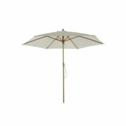 Parasol Droit Poema En Bambou Contreplaqué Et Tissu Beige Clair