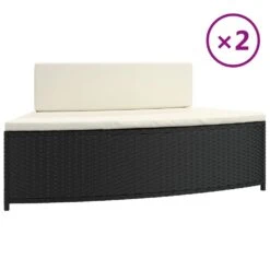 VIDAXL Bancs De Spa Avec Coussins 2 Pcs Noir Résine Tressée