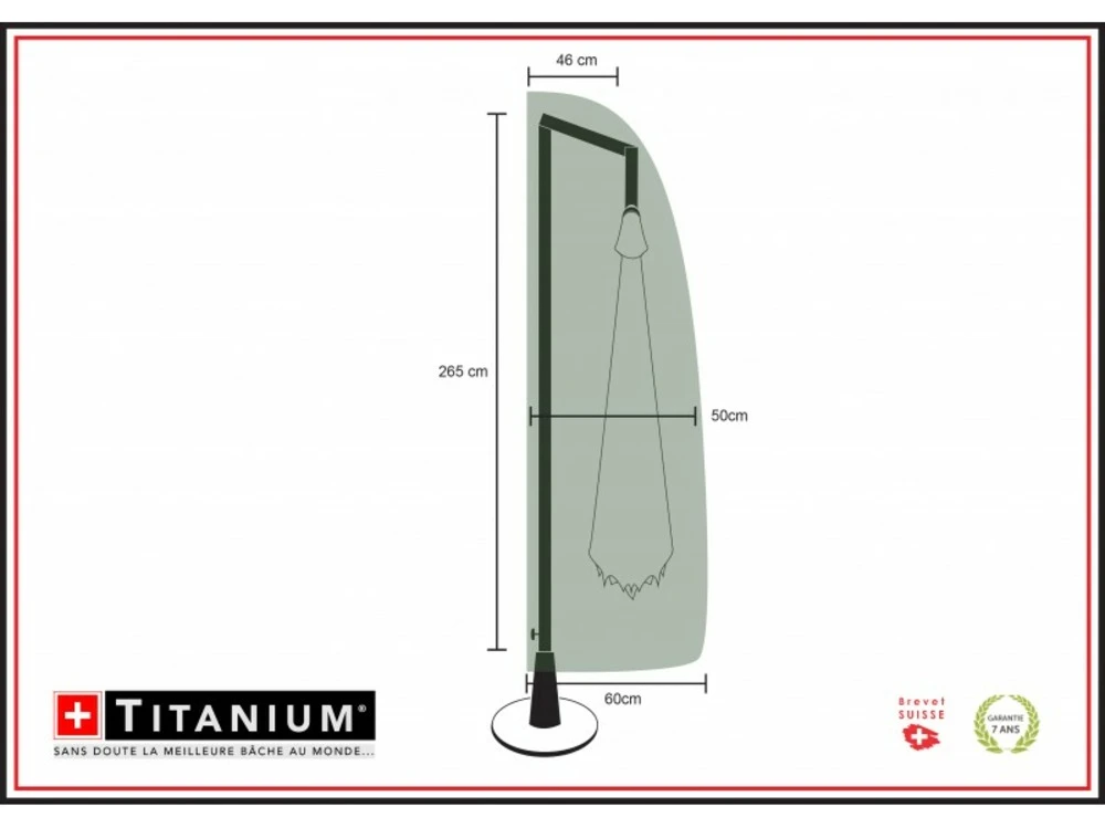 Housse De Protection Pour Parasol Déporté 46 X 50 X 60 X 265 Cm - Noir 3 Housse De Protection Pour Parasol Déporté 46 X 50 X 60 X 265 Cm - Noir