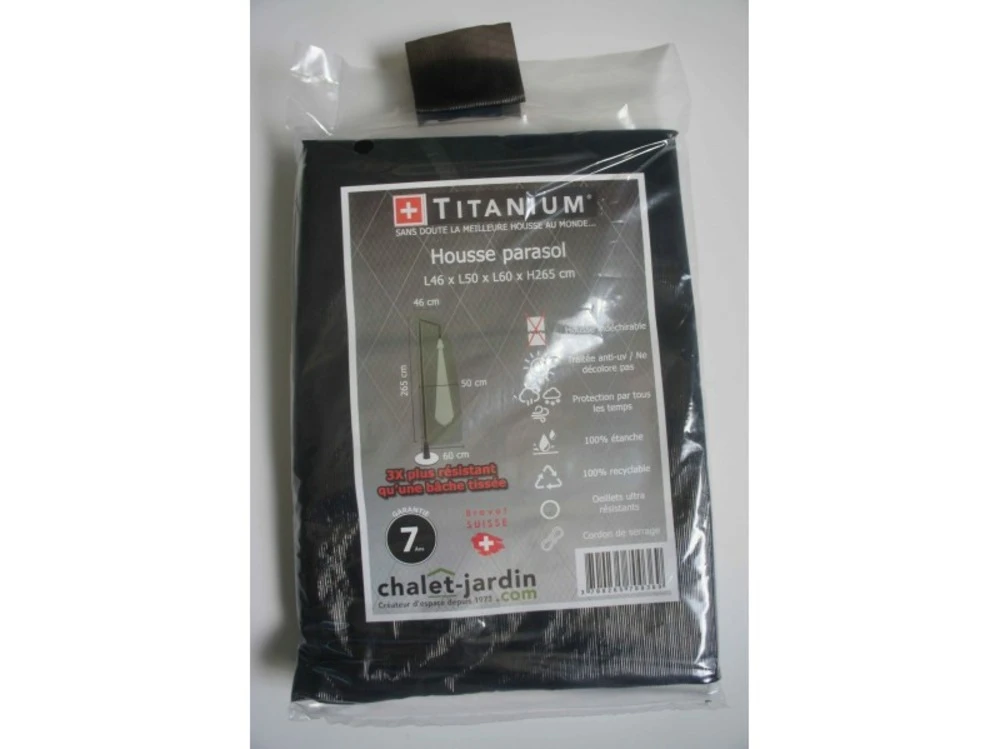 Housse De Protection Pour Parasol Déporté 46 X 50 X 60 X 265 Cm - Noir 6 Housse De Protection Pour Parasol Déporté 46 X 50 X 60 X 265 Cm - Noir – Image 4