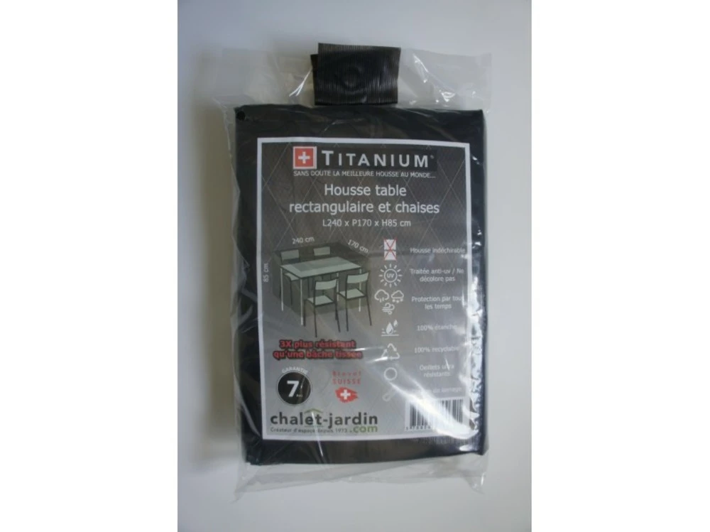 Housse De Protection Pour Table Rectangulaire + Chaises 240 X 170 X 85 Cm - Noir 5 Housse De Protection Pour Table Rectangulaire + Chaises 240 X 170 X 85 Cm - Noir – Image 3