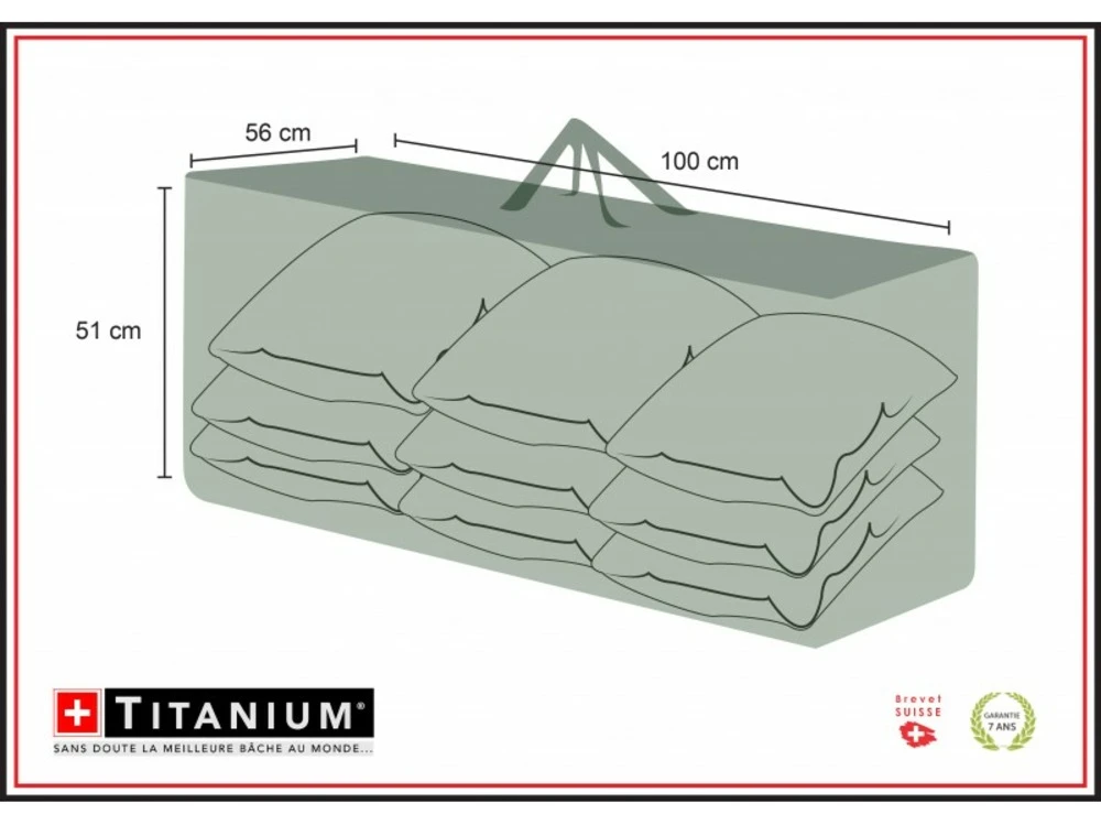 Housse De Protection Pour Coussins 100 X 56 X 51 Cm - Noir 3 Housse De Protection Pour Coussins 100 X 56 X 51 Cm - Noir