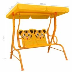 VIDAXL Balancelle Pour Enfants Jaune 115x75x110 Cm Tissu -Promos Le Jardin Vivant Magasin 6310a24af1b794.45273180