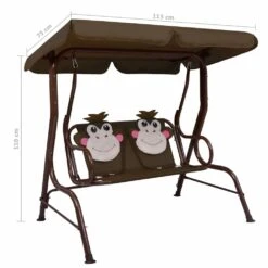 VIDAXL Balancelle Pour Enfants Marron 115x75x110 Cm Tissu -Promos Le Jardin Vivant Magasin 6310a24c35f7c3.75945177