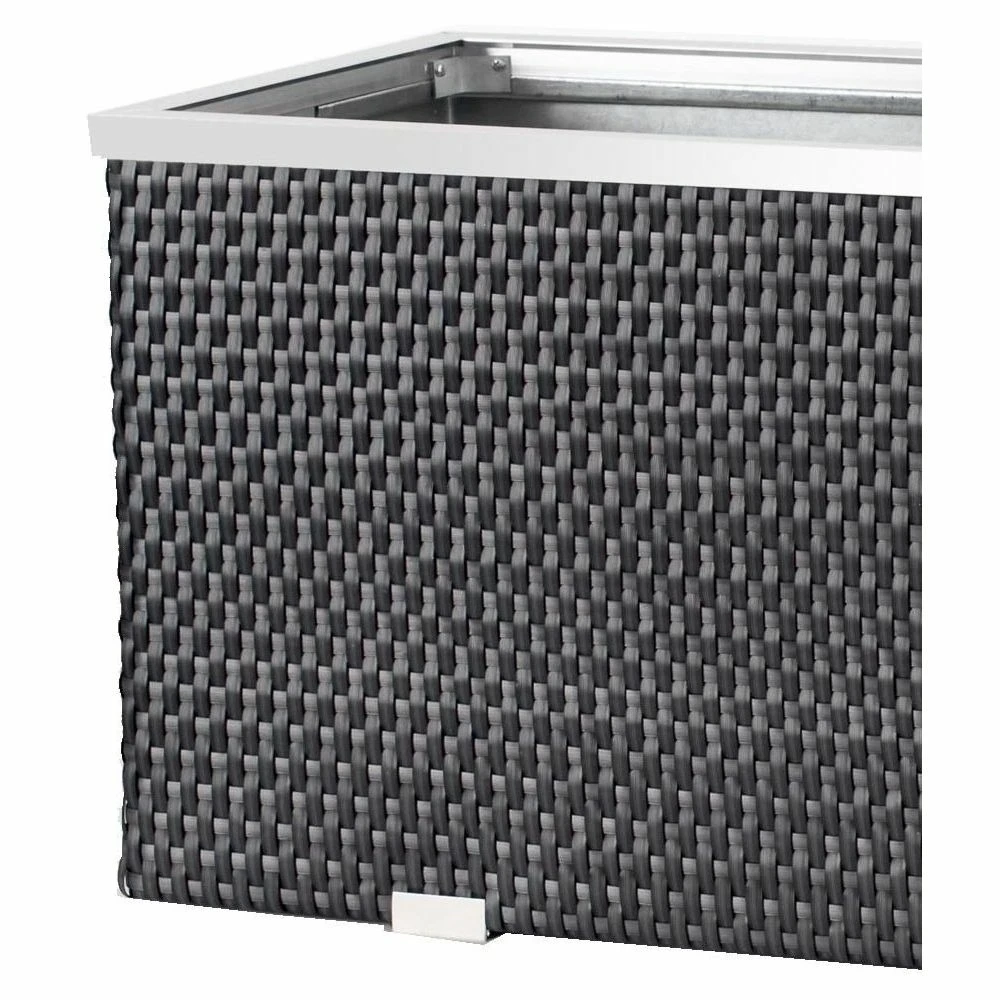 Jardinière En Résine Tressée Avec Cadre En Aluminium 70 X 38 X 40 Cm 6 Jardinière En Résine Tressée Avec Cadre En Aluminium 70 X 38 X 40 Cm – Image 4