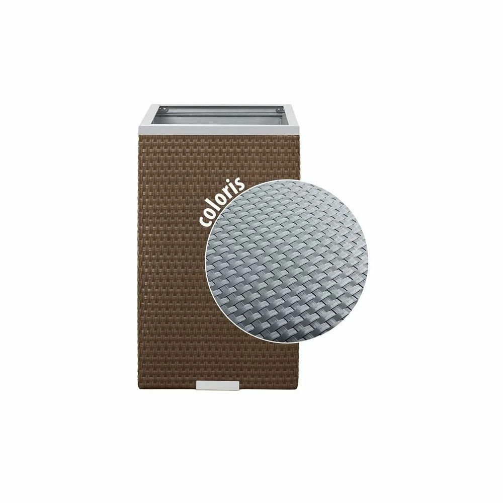 Jardinière En Résine Tressée Avec Cadre En Aluminium 35 X 35 X 60 Cm 3 Jardinière En Résine Tressée Avec Cadre En Aluminium 35 X 35 X 60 Cm