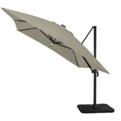 Parasol Déporté Led 3x4m Rectangle En Aluminium - Rotatif 360° - Taupe- Rome 13 Parasol Déporté Led 3x4m Rectangle En Aluminium - Rotatif 360° - Taupe- Rome -Promos Le Jardin Vivant Magasin 6358b303163b397f