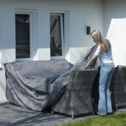 Madison Housse De Meubles D'extérieur 130 X 130 X 85 Cm Gris -Promos Le Jardin Vivant Magasin 6364b90ec8da03.66452659