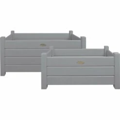 Bacs à Fleurs Rectangulaires (lot De 2) Gris