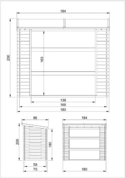 Abri à Bûches 1,75 M3 - Abri De Stockage Pour Bois De Chauffage - Range Bûches Extérieur - Abri à Vélo/container - M201 -Promos Le Jardin Vivant Magasin 63dd52e6cf02c6.54429262