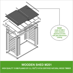 Abri à Bûches 1,75 M3 - Abri De Stockage Pour Bois De Chauffage - Range Bûches Extérieur - Abri à Vélo/container - M201 -Promos Le Jardin Vivant Magasin 63dd52e6e2ae48.46227061