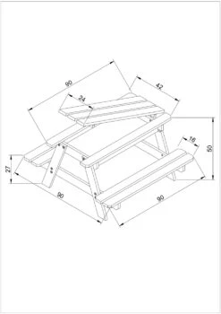 Table Enfant Pour Le Jardin - Table Et Chaise Enfant Avec Boite De Rangement -90x90xh50 Cm - M010-1 -Promos Le Jardin Vivant Magasin 63eb3fd022ead1.56966562