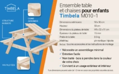 Table Enfant Pour Le Jardin - Table Et Chaise Enfant Avec Boite De Rangement -90x90xh50 Cm - M010-1 -Promos Le Jardin Vivant Magasin 63eb3fd03e9ea3.43816484