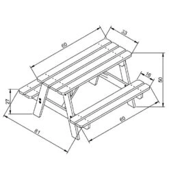 Table Enfant En Bois – Table Et Chaise Enfant - 81x60xh50 Cm - M012-1 -Promos Le Jardin Vivant Magasin 6405d9b68fcda1.45934892