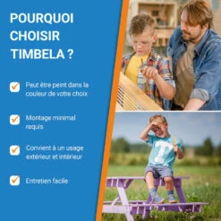 Table Enfant En Bois – Table Et Chaise Enfant - 81x60xh50 Cm - M012-1 -Promos Le Jardin Vivant Magasin 6405d9b6a3b751.61546197