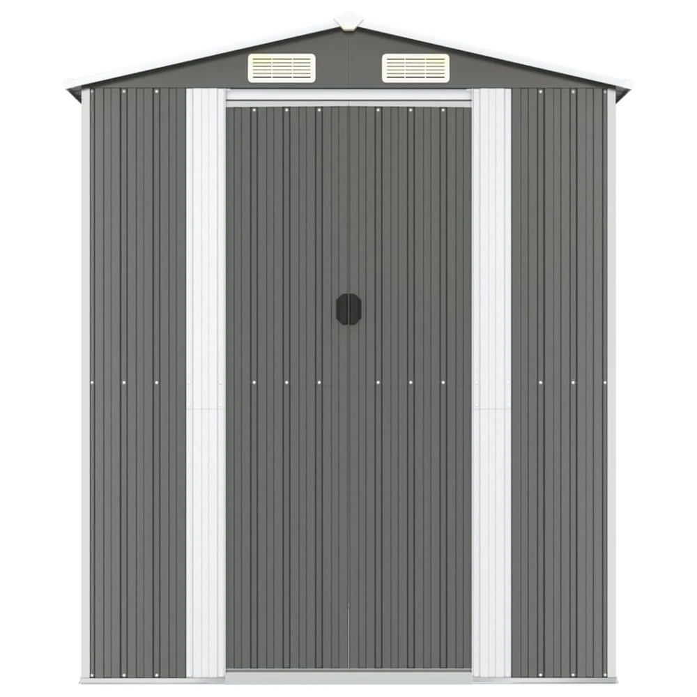VIDAXL Abri De Jardin Gris Clair 192x855x223 Cm Acier Galvanisé 5 VIDAXL Abri De Jardin Gris Clair 192x855x223 Cm Acier Galvanisé – Image 3