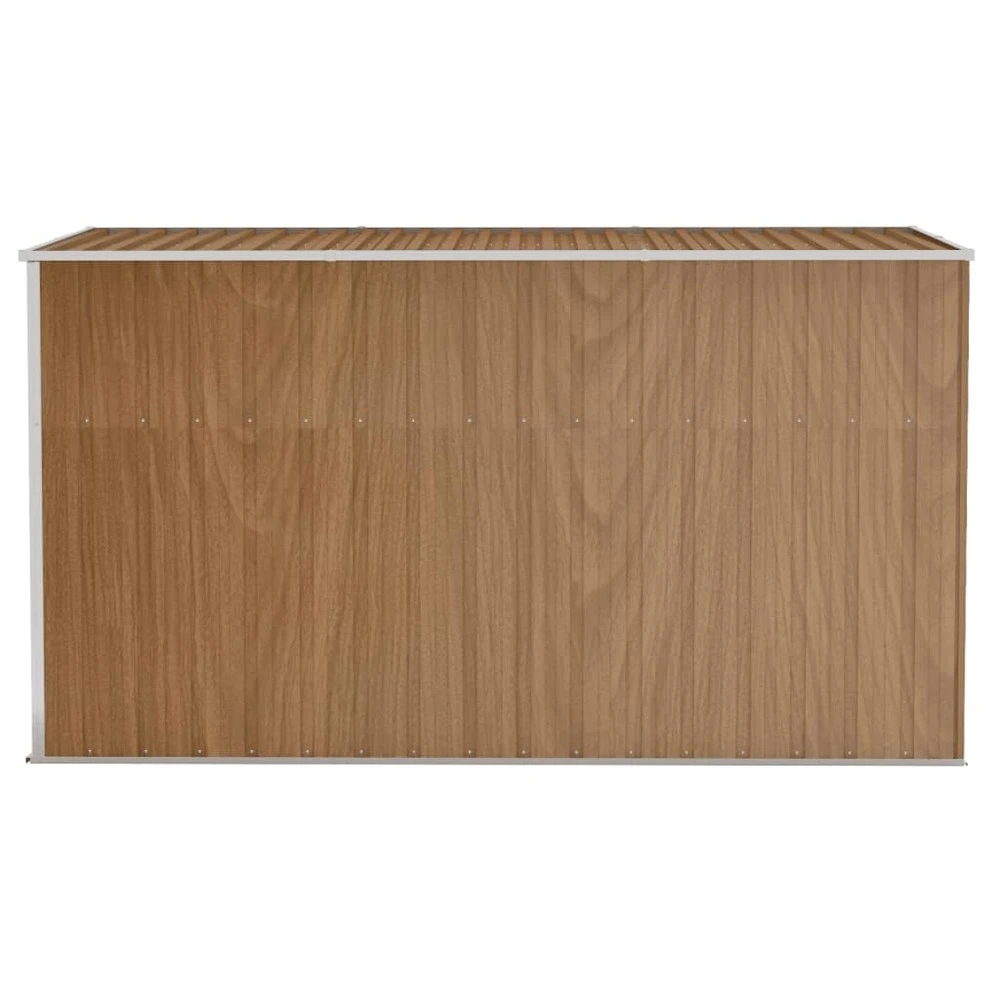 VIDAXL Abri De Jardin Mural Marron 118x288x178 Cm Acier Galvanisé 6 VIDAXL Abri De Jardin Mural Marron 118x288x178 Cm Acier Galvanisé – Image 4