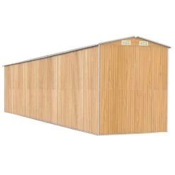 VIDAXL Abri De Jardin Marron Clair 192x938x223 Cm Acier Galvanisé -Promos Le Jardin Vivant Magasin 641f43b0227497.27898143