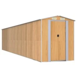 VIDAXL Abri De Jardin Marron Clair 192x938x223 Cm Acier Galvanisé