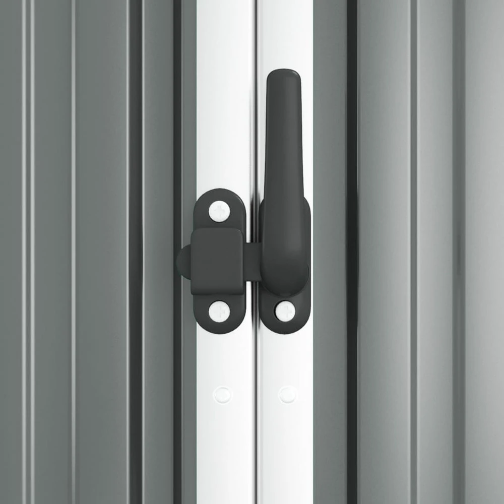 VIDAXL Abri à Outils De Jardin Gris 225x89x161 Cm Acier Galvanisé 8 VIDAXL Abri à Outils De Jardin Gris 225x89x161 Cm Acier Galvanisé – Image 6