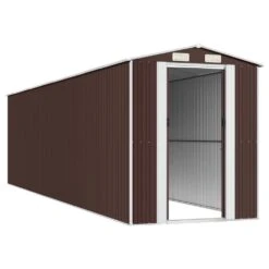 VIDAXL Abri De Jardin Marron Foncé 192x772x223 Cm Acier Galvanisé 12 VIDAXL Abri De Jardin Marron Foncé 192x772x223 Cm Acier Galvanisé -Promos Le Jardin Vivant Magasin 641f43fd87bf47.02356155