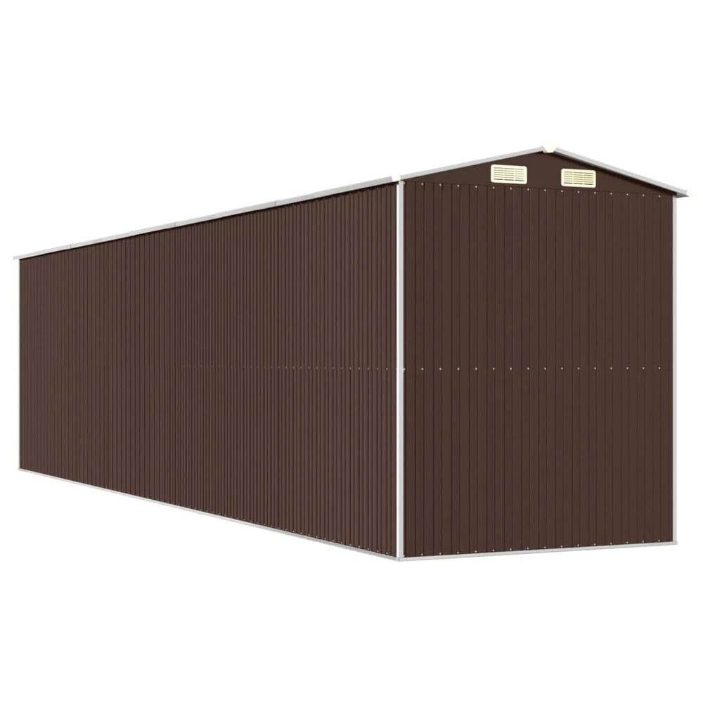 VIDAXL Abri De Jardin Marron Foncé 192x772x223 Cm Acier Galvanisé 8 VIDAXL Abri De Jardin Marron Foncé 192x772x223 Cm Acier Galvanisé – Image 6