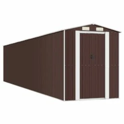 VIDAXL Abri De Jardin Marron Foncé 192x938x223 Cm Acier Galvanisé