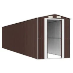 VIDAXL Abri De Jardin Marron Foncé 192x938x223 Cm Acier Galvanisé -Promos Le Jardin Vivant Magasin 641f440ccc60c6.25261736
