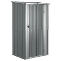 VIDAXL Abri De Jardin Gris 118,5x97x209,5 Cm Acier Galvanisé