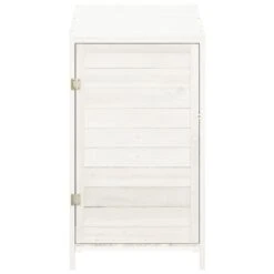 VIDAXL Remise De Jardin Blanc 55x52x112 Cm Bois De Sapin Solide -Promos Le Jardin Vivant Magasin 64232f8920eae1.82235819